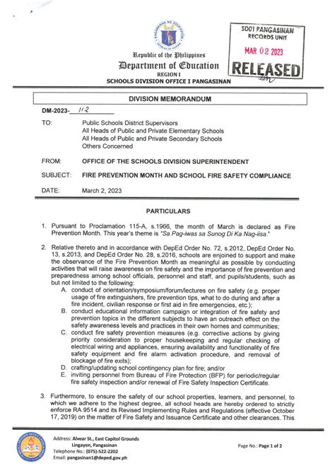 sdo1 pangasinan announcement|Division Memorandum .